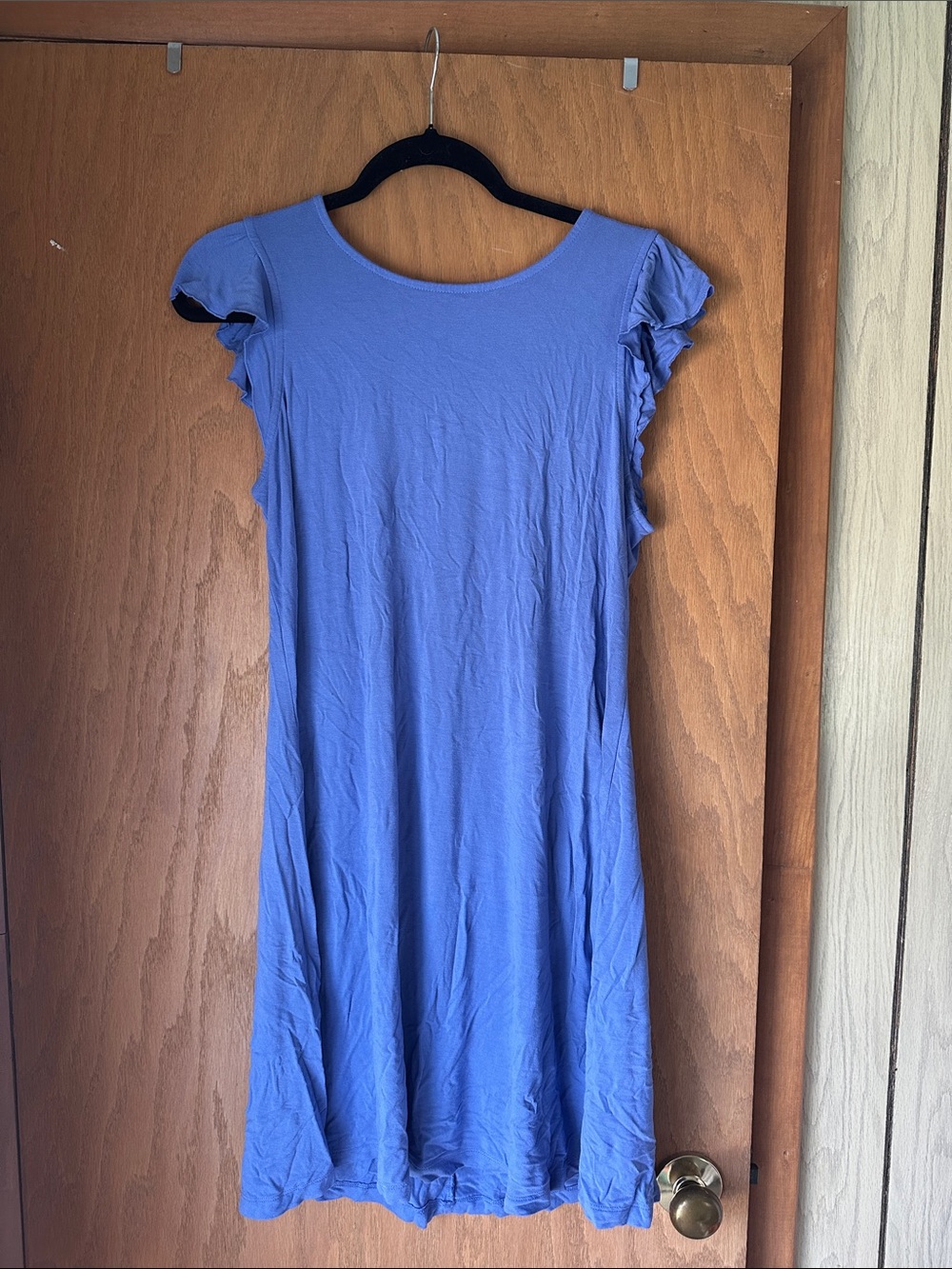 Old Navy Periwinkle Midi Dress with Ruffle Sleeves